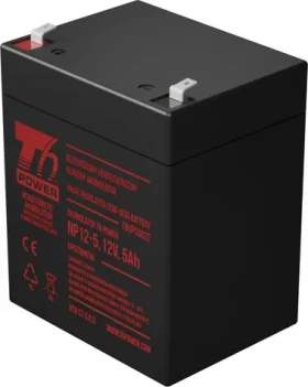 T6 Power NP12-5 / Olověný akumulátor VRLA / 12 V / 5 Ah / F2 Faston 6,3 mm (T6UPS0022)