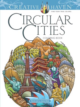 Creative Haven Circular Cities, antistresové omalovánky, David Bodo