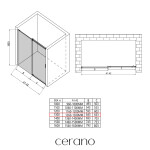 CERANO - Sprchové posuvné dveře Santoro L/P - 8 mm - černá matná, transparentní sklo - 130x195 CER-8050BD7261