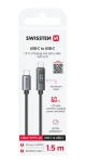 SWISSTEN Kabel USB-C s LCD displejem 1.5m černá / 60W / 2x USB-C (M) (71551074)