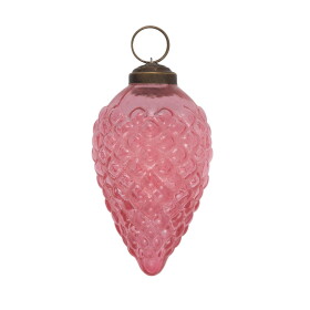 GREEN GATE Vánoční ozdoba Cone Antique Pale Pink, růžová barva, sklo