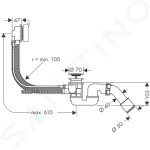 HANSGROHE - Flexaplus S Odtoková a přepadová souprava, chrom 58150000