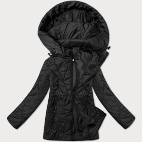 Černá dámská plus size bunda s odepínací kapucí J Style (16M9268-392) odstíny černé 48