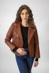Dámská Kožená Bunda Křivák Brown Tiziana Lion Brixton Hnědá Velikost: XS