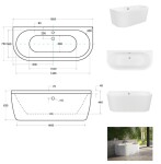 BESCO - Volně stojící vana VOLYA - Barva - Bílá, Rozměr vany - 160 × 75 VANTUR160