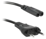 Ekon napájecí kabel 2pólová vidlice černá / Napájecí kabel / 1,5 m