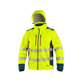 Bunda CXS BEDFORD pánská reflexní softshellová žluto-petrolová 3XL žluto-petrolová
