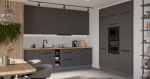 Kuchyňská linka 300x180 cm Aria ANT - Antracit + GR Grafit AFM