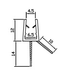 HOPA - Spodní silikonový těsnící profil, na sklo 4-6mm, délka 1 bm BT329DX614