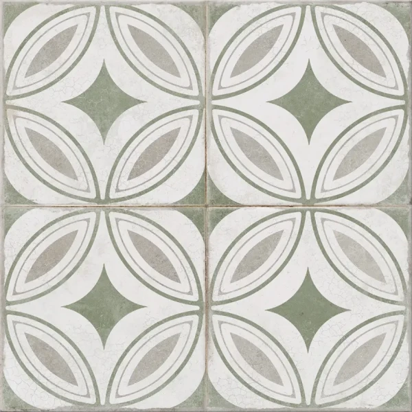 Dlažba Toscaria Charm Green Patchwork Mat 42/42