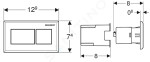 GEBERIT - Splachovací systémy Oddálené ovládání pneumatické, pro 2 množství splachování, lesklý chrom/matný chrom 116.051.KA.1