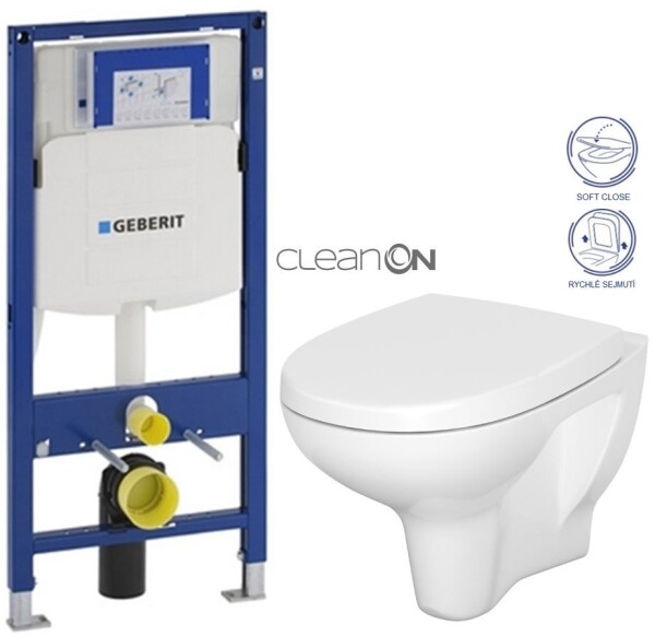 GEBERIT Duofix bez tlačítka + WC CERSANIT ARTECO CLEANON + SEDÁTKO 111.300.00.5 AT1