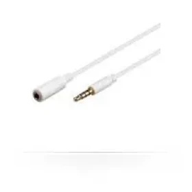 MicroConnect Slim audio kabel 4-pin Jack 3.5mm (M) - Jack 3.5mm (F) 2m bílá (IPOD004A)
