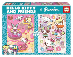 Puzzle Hello Kitty s přáteli: Donuty 2x500 dílků