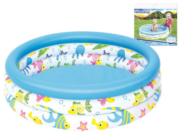 Bazén dětský nafukovací s rybičkami 102x25cm 3 komory v sáčku 2+