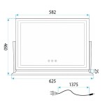 REA - Zrcadlo LED STUDIO White 58x45 HOM-12017