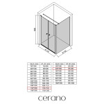 CERANO - Sprchový kout Antelo L - L/P - 6 mm - chrom, transparentní sklo - 112x40 - otočný CER-666655