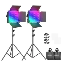 Neewer 660 PRO RGB LED / Sada studiových světel / 2x 50W / 3200–5600K / CRI97+ / stativy (101056952)