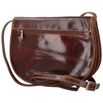 Prostorná dámská kožená crossbody taška Melinda, hnědá