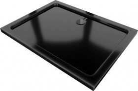 MEXEN/S - Flat sprchová vanička obdélníková slim 130 x 80, černá + černý sifon 40708013B