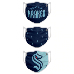 Roušky Seattle Kraken NHL FOCO - set 3 kusy EU Velikost: dospělá velikost