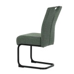 Židle jídelní, taštičkové pružiny v sedáku, zelená látka, černý kov