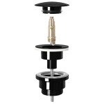 REA - Umyvadlová výpusť click-clack černá metalická REA-A4100