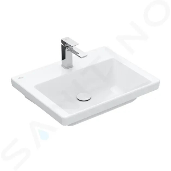 VILLEROY & BOCH - Subway 3.0 Umyvadlo 600x470 mm, bez přepadu, otvor pro baterii, CeramicPlus, alpská bílá 4A7061R1