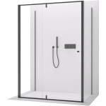 CERANO - Třístěnný sprchový kout Santini U L/P - 6 mm - černá matná, transparentní sklo - 120x100x195 - pivotový CER-8050BD7874
