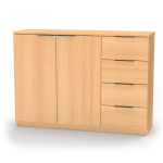 Nábytek Mikulík Komoda VARIO 5 - černé úchytky ROZMĚR: (š/v/hl.) 100 x 86,5 x 40,5 cm