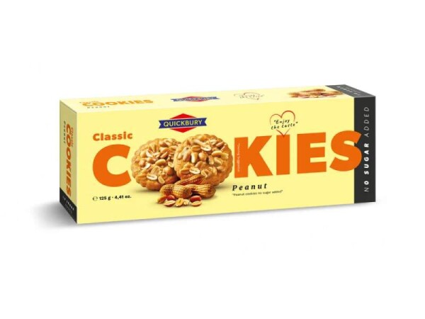 Quickbury Cookies arašídové bez cukru 125g