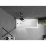 MEXEN/S - Next vanová zástěna FIX 70 x 150, dekor, grafit metal 895-070-000-00-30-95