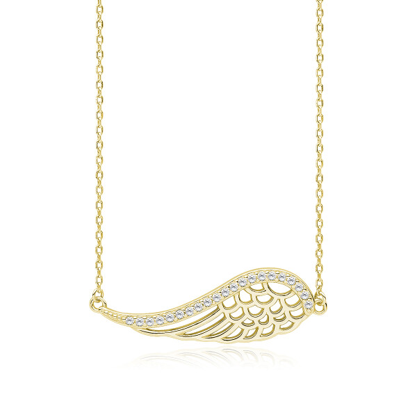 LUNICA Stříbrný náhrdelník zlaté andělské křídlo 0206 Ag 925; ≤3 g.