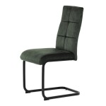 Židle jídelní, zelený samet, černá pohupová podnož