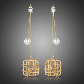 Náušnice Swarovski Elements Aubrea, Zlatá