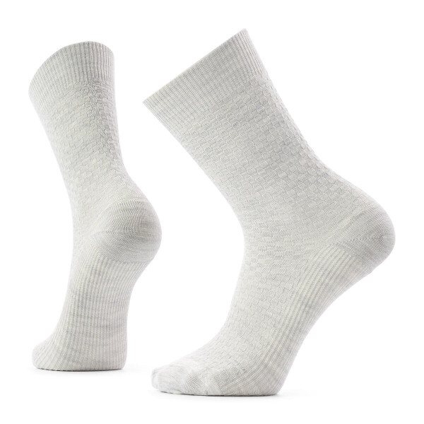 Unisex merino ponožky SMARTWOOL Everyday Basketweave Crew Socks, Ash velikost: 42-45 (L)