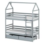 Posteľ Domček Alex 80x160 grey