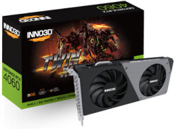 Inno3D GeForce RTX 4060 Twin X2 8GB / 1830 - 2460 MHz / 8GB GDDR6 / 128-bit / 1x HDMI + 3x DP / (8) (N40602-08D6-173051N)