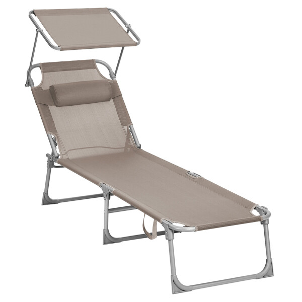 Zahradní lehátko 193x53x29cm, látka, krémová, AZL-E1192 CRM