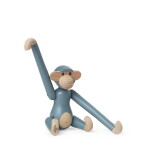 Kay Bojesen Dřevěná opička Monkey Mini Vintage Blue 9,5 cm, modrá barva, dřevo