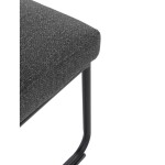 Židle jídelní, taštičkové pružiny v sedáku, madlo na opěráku, tmavě šedá látka, černý kov