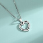 Stříbrný náhrdelník se zirkony DVOJITÉ SRDCE - stříbro 925/1000,srdce, Stříbrná 40 cm + 5 cm (prodloužení)