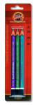 Koh-i-noor tužka trojhranná grafitová silná 2B,4B,6B set 3 ks metalické barvě