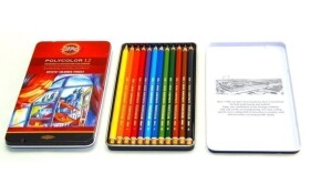 Koh-i-noor pastelky umělecké POLYCOLOR souprava 12 ks v plechové krabičce