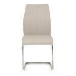 Židle jídelní, krémová ekokůže, pohupová podnož broušený nerez