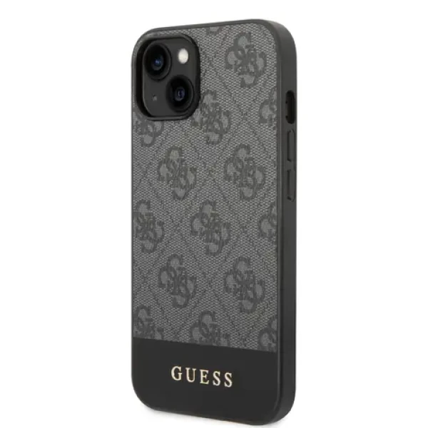 Pouzdro Guess 4G Stripe iPhone 14 Plus šedé