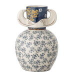 Bloomingville Keramická váza Hezha Blue, modrá barva, keramika