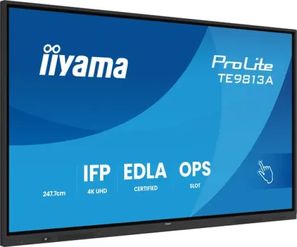 98" IIYAMA ProLite TE9813A-B2AG černá / Interaktivní displej / IPS / 4K UHD / 40-bodový dotyk / Android 14 / EDLA (TE9813A-B2AG)