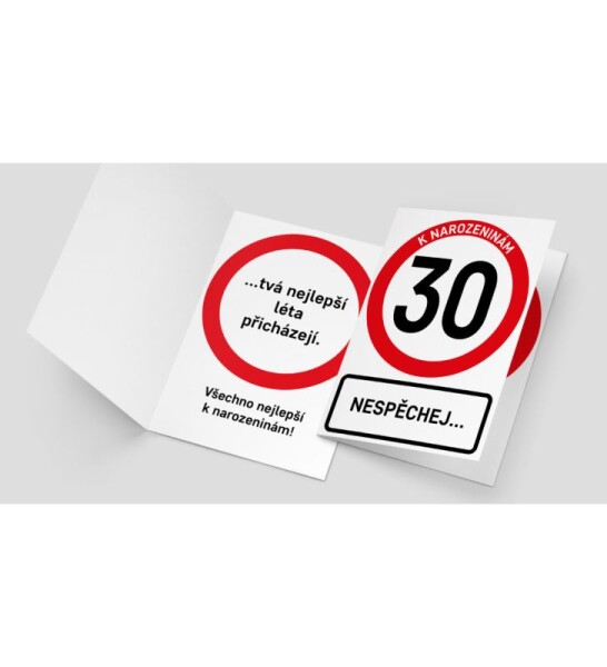 PartyWorld Přání - dopravní značka 30. narozeniny