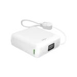 Puro 10000mAh bílá / Powerbanka / 20 W PD / USB-C + USB-A / LED displej / vestavěný kabel USB-C